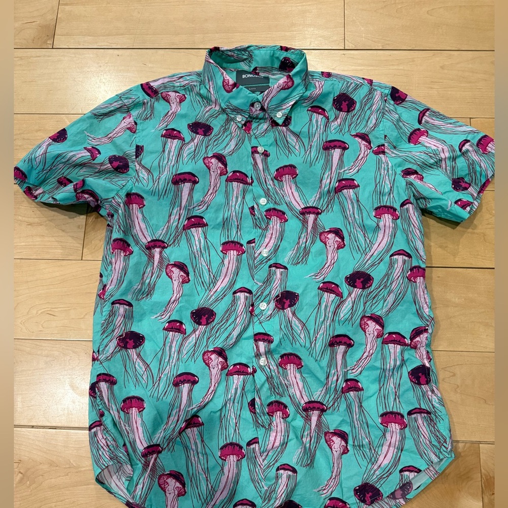 Bonobos Men's Teal Jellyfish Print Shirt